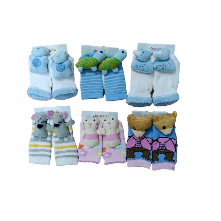 Kaos Kaki Bayi Rattle Boneka Antislip