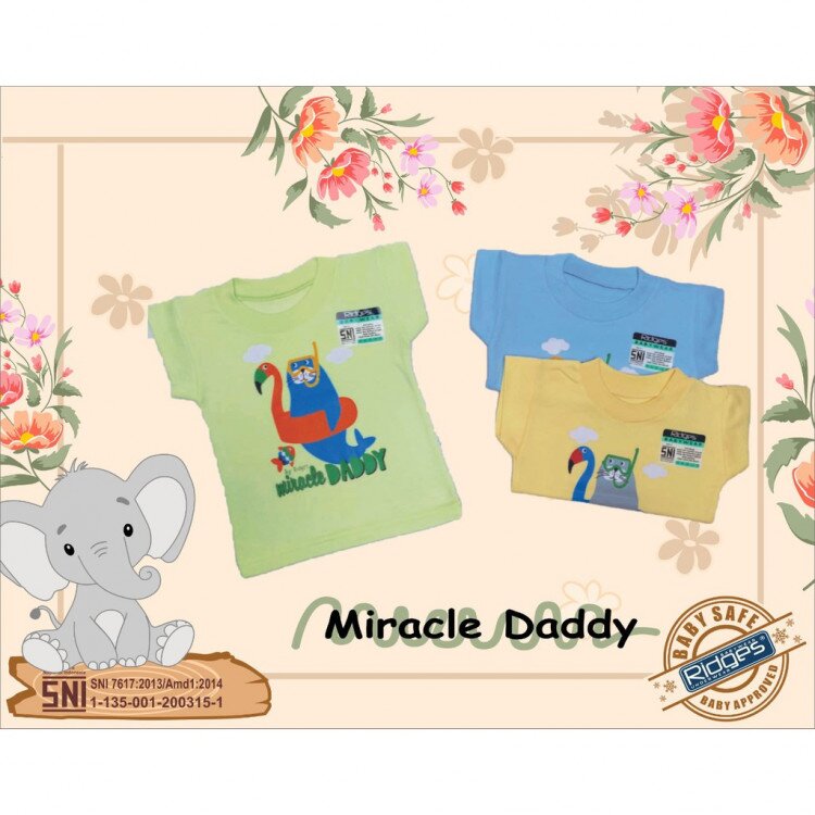 Atasan Kaos Anak Ridges Miracle Daddy (0-2 tahunan)
