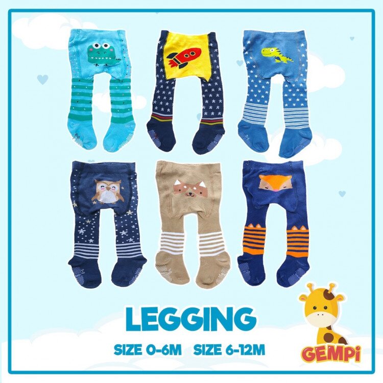 Legging Bayi Motif Bahan Halus Boy / Laki-Laki 0-12 Months