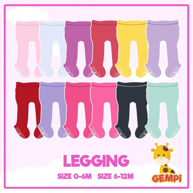 Legging Bayi Polos Bahan Halus Girl / Perempuan 0-12 Months