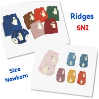 Baju Bayi Setelan Buntung / Celana Pop / Baju Bayi Buntung Newborn Ridges Polos World Colours / Fantasy Colours