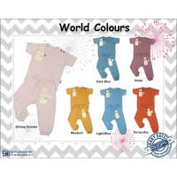Setelan Baju Bayi / Baju Anak Kancing Pundak / Baju Tidur Anak / Piyama Anak Unisex World Colours