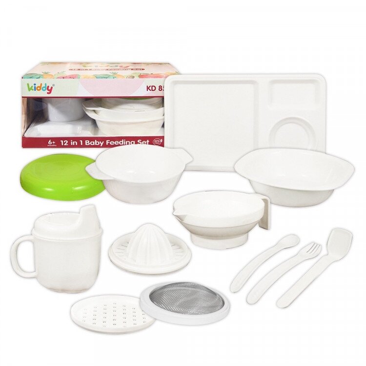 Kiddy Baby Food Maker Set / Feeding Set 12 in 1 Pack - Alat makan bayi mpasi / saringan mpasi / peralatan mpasi / mangkok
