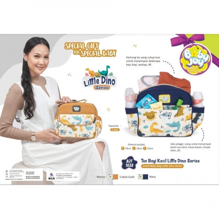 Tas Bayi Baby Joy Dino Series (Besar / Kecil / Sedang) / Tas Perlengkapan Bayi / Diapers Bag Bayi / Tas Traveling Bayi / Tas