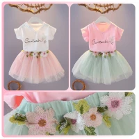 Setelan Tutu Anak Perempuan V Neck / Dress Anak Perempuan