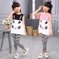 Setelan Anak Perempuan Kucing / Setelan Baju buntung + Celana Panjang Anak Perempuan Cats / Pakaian Setelan Anak Perempuan