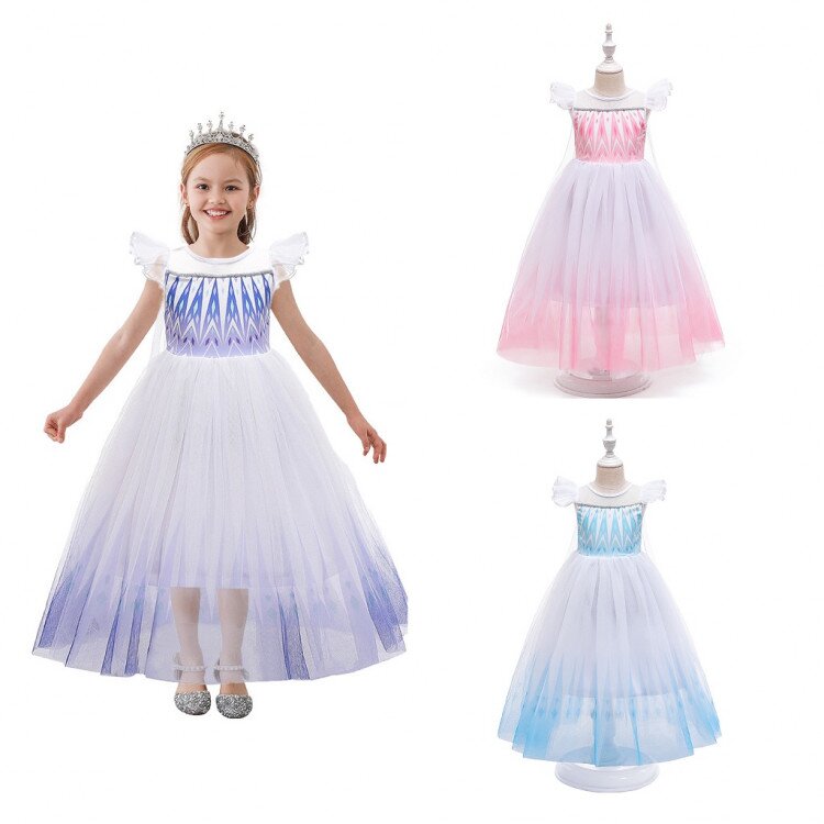Dress Gaun Pesta Anak Perempuan Elsa / Dress Party Cewek Frozen / Gaun Ulang Tahun Anak / Dress Cosplay Elsa / Gaun Elsa