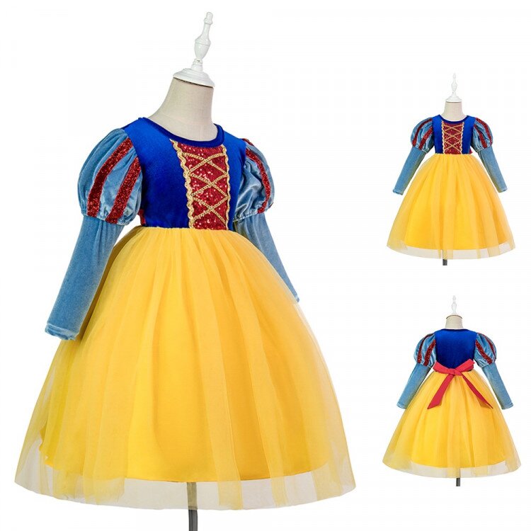 Dress Gaun Pesta Anak Perempuan Putri Salju / Dress Party Cewek / Gaun Ulang Tahun Anak / Dress Cosplay Putri Salju / Gaun Putri Salju