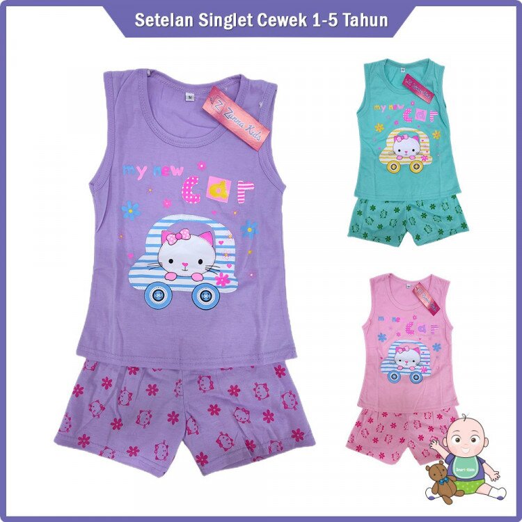 Setelan Singlet Anak Perempuan / Setelan Baju + Celana Anak Cewek / Fashion Anak Perempuan 1- 5 tahun