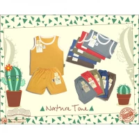 Baju Setelan Anak Singlet Ridges Polos Warna Nature Tone / Baju Bayi Adem Lembut ber-SNI