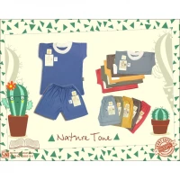 Paket Baju Bayi Setelan Kaos Anak Ridges Polos Nature Tone SNI