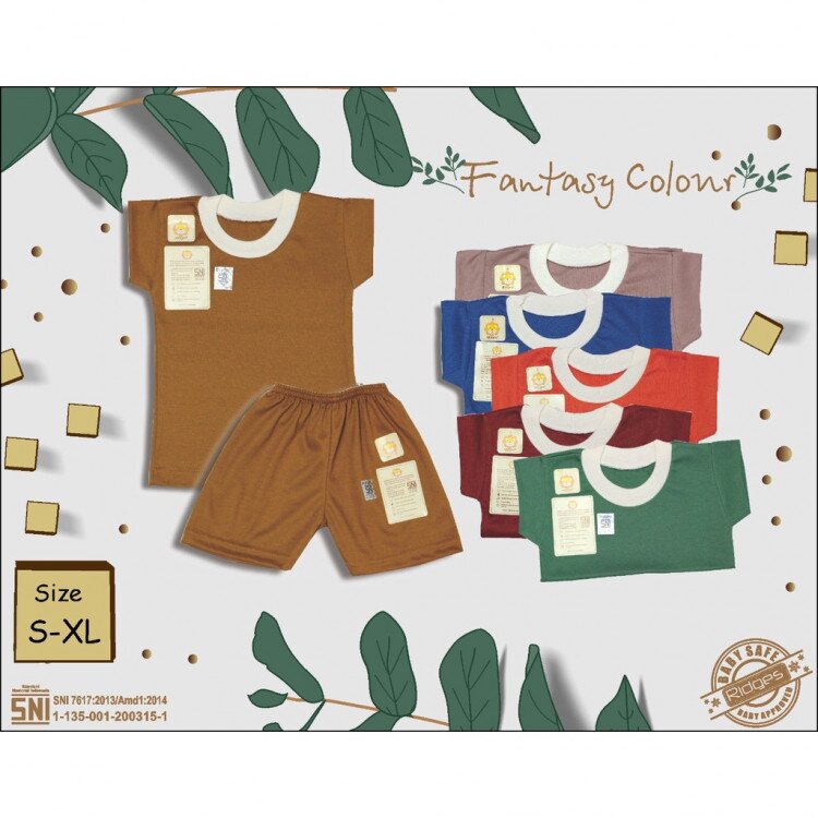 Baju Bayi Setelan Kaos Anak Ridges Fantasy Colours / Setelan Bayi Lembut SNI