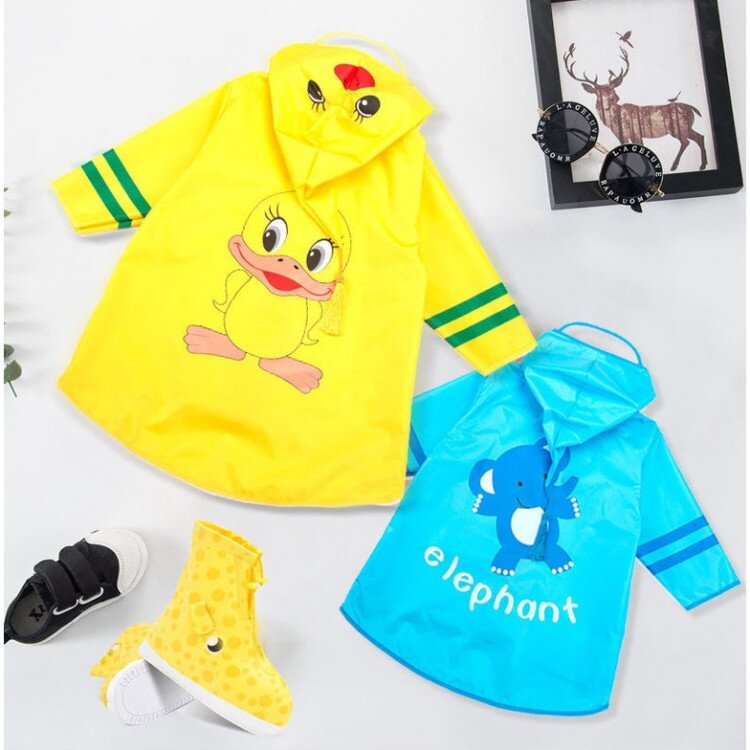 Jas Hujan Anak Karakter Lucu Bebek - Gajah / Rain Coat Anak