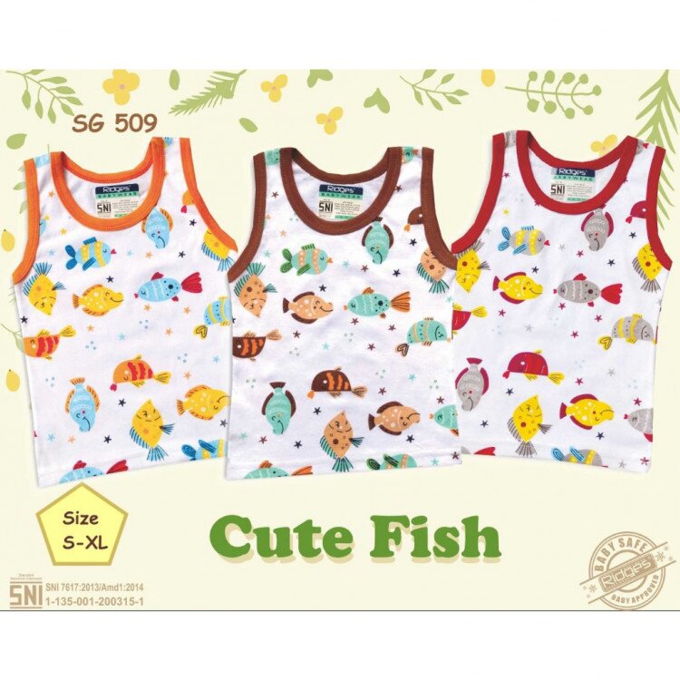 Baju Atasan Singlet Kutung Anak Ridges Motif Random