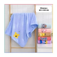 Handuk Bayi Lembut 3D Bordir Microfiber Ukuran 50x100 cm