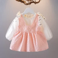 Terusan Gaun Anak Perempuan Lengan Panjang Salem / Dress Anak Perempuan / Fashion Anak Perempuan / Baju Imlek Lebaran