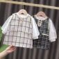 Terusan Gaun Anak Perempuan Lengan Panjang Kotak-Kotak / Dress Anak Perempuan / Fashion Anak Perempuan / Baju Imlek Lebaran