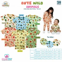 Setelan Baju Bayi Pendek Kancing Pundak / Baju Santai Anak / Setelan Oblong Anak Unisex