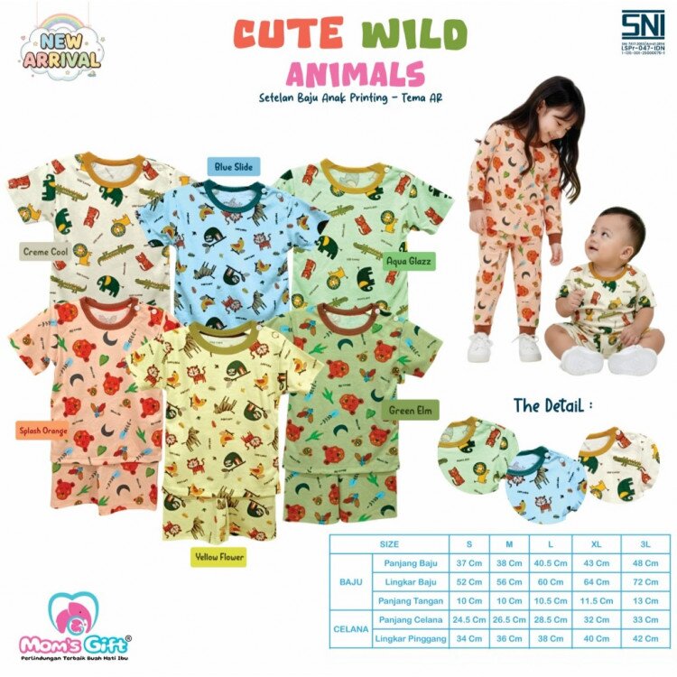Setelan Baju Bayi Pendek Kancing Pundak / Baju Santai Anak / Setelan Oblong Anak Unisex