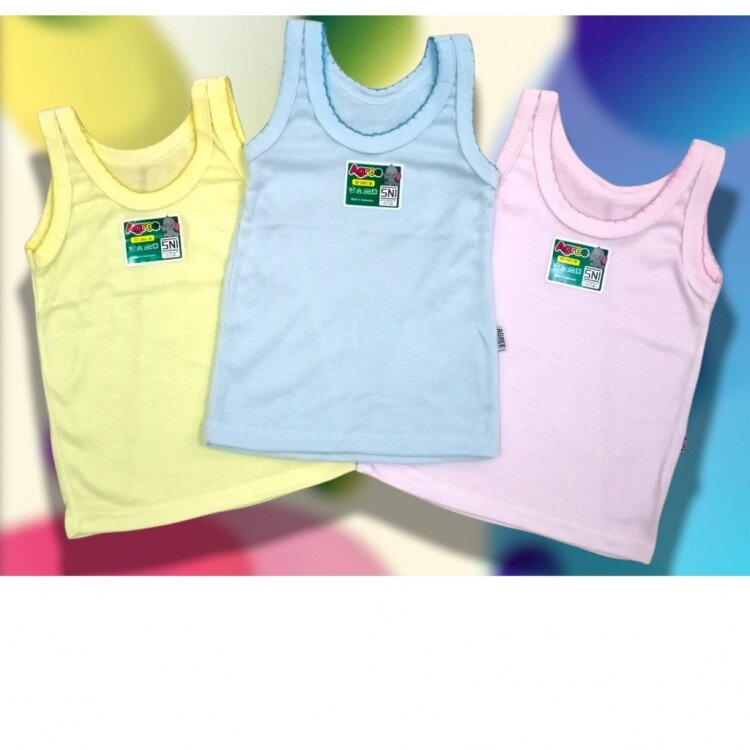 Singlet Bayi / Singlet Dalaman Bayi Polos Agree 3pcs / Singlet Anak SNI