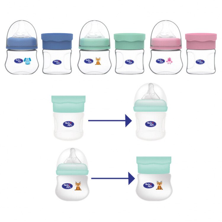 Botol Susu Bayi Wide Neck Anti Kolik + Food Container Baby Safe 150ml