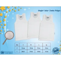 Singlet Anak Polos Ridges 3pcs 4-10 tahunan / Singlet Dalaman Anak TK - SD / Singlet Putih Anak TK-SD SNI
