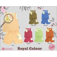 Baju Setelan Anak Singlet Ridges Polos Warna Royal Colours / Baju Bayi Adem Lembut ber-SNI