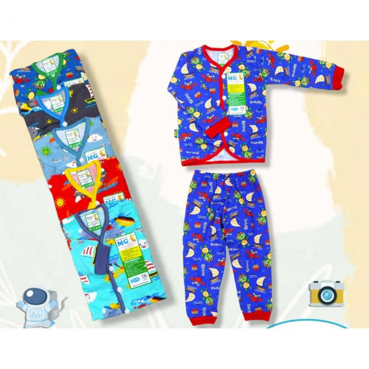 PROMO Setelan Baju Bayi Panjang 0-2 Tahun / Baju Baby Kancing Depan Bahan Adem SNI