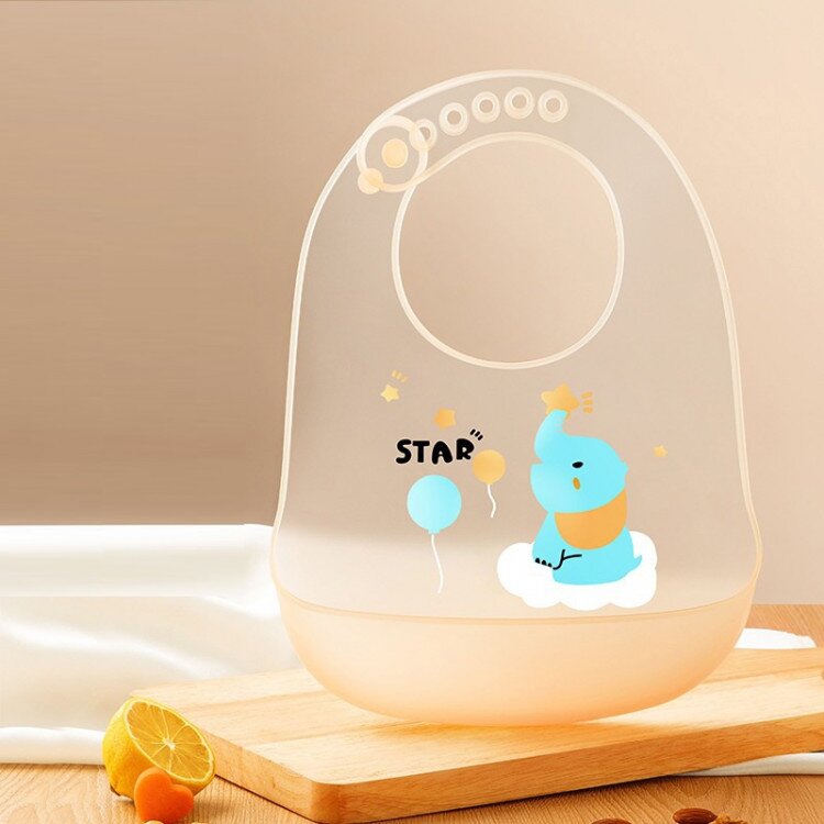 Slaber Bayi Kantong Silicone / Tatakan Iler Bayi Silikon / Celemek Bayi / Slaber Silikon Bayi