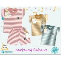Baju Bayi Setelan Anak Kaos Ridges Salur Premium Quality Natural Colours - Prosperity / Baju Bayi / Baju Bayi Perempuan / Baju Bayi Laki Laki