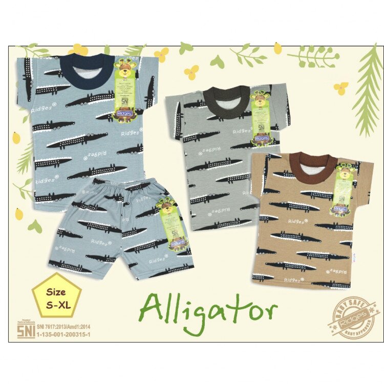 Baju Setelan Kaos Anak Ridges Motif Alligator SNI