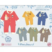 Romper Bayi Polos Katun / Baju Kodok Bayi Ridges SNI / Piyama Bayi / Jumpsuit Baby / Jumper Bayi Premium Quality (Satuan) 0-1 tahun