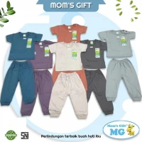 Setelan Baju Bayi Pendek Celana Panjang Polos / Baju Anak Kancing Pundak / Baju Tidur Anak / Piyama Anak Unisex