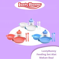 Alat Makan Bayi Feeding Set Lusty Bunny / Perlengkapan Makan Bayi / Kado Lahiran Bayi