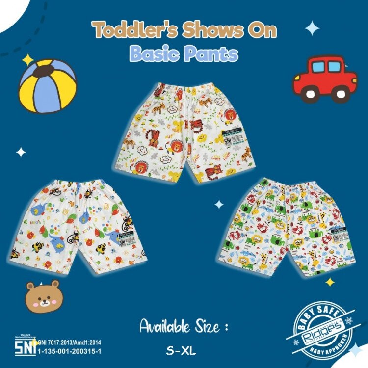 PROMO Celana Pendek Anak Motif Random Ridges Paket 3pcs SNI