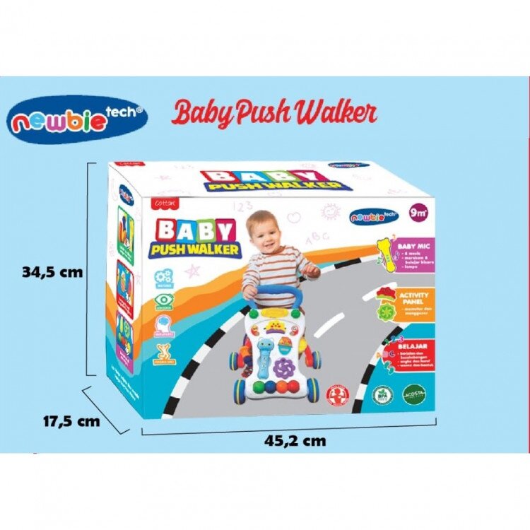 Baby Walker Bayi / Alat Belajar Jalan Bayi / Mainan Musik Bayi / Cotton Baby Push Walker