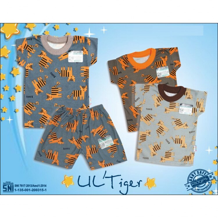 Baju Setelan Kaos Anak Ridges Motif LIL Tiger SNI