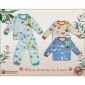 Paket Baju Setelan Oblong Panjang Anak Kancing Pundak 3pcs / Baju Tidur Anak / Piyama Anak Ridges #5