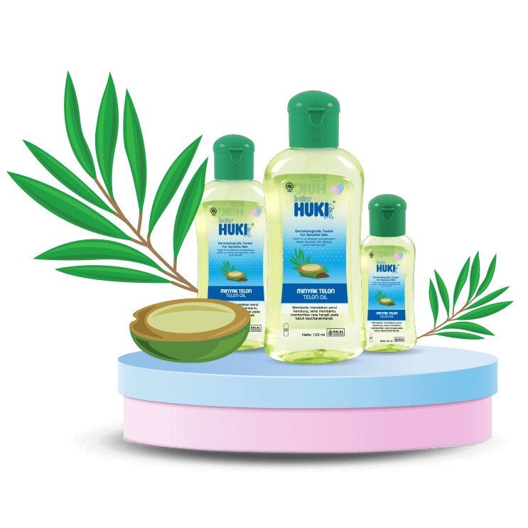 Minyak Telon Bayi Baby Huki 30ml 60ml 125ml Lavender