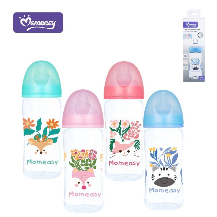 Botol Susu Bayi Wide Neck Plus Natural Gepeng MomEasy 210ml 300ml / Dot Bayi Gepeng Wide Neck Plus Natural BPA Free