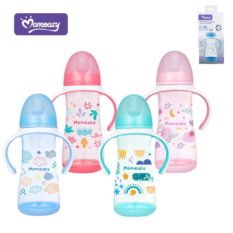 Botol Susu Bayi Wide Neck Gepeng Plus Natural MomEasy 330ml 420ml / Dot Bayi Gepeng Wide Neck Plus Natural BPA Free