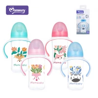 Botol Susu Bayi Wide Neck Gepeng Plus Natural MomEasy Pegangan 210ml 300ml / Dot Bayi Gepeng Wide Neck Plus Natural Pegangan Wide Neck Gepeng BPA