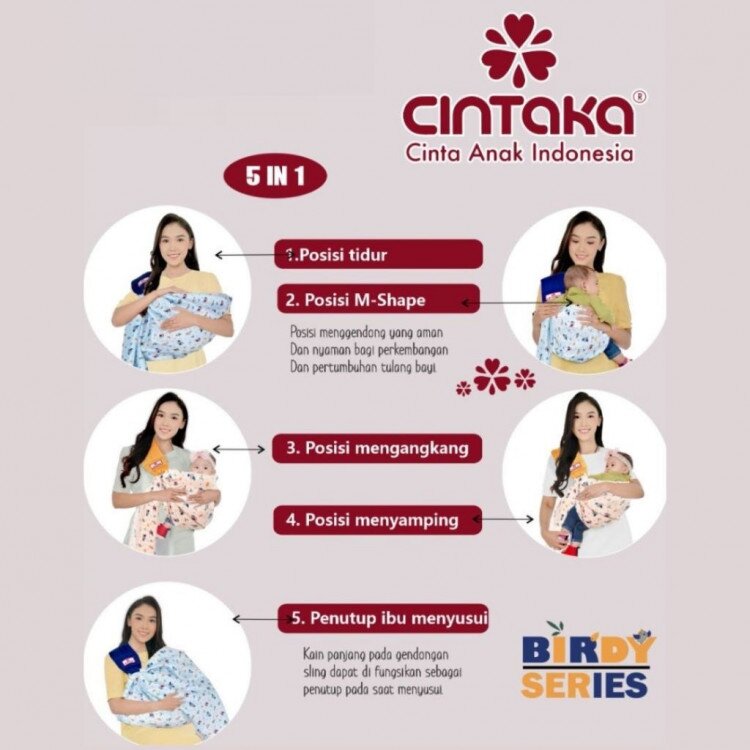 Gendongan Bayi Sling Multifungsi Birdy Series Cintaka