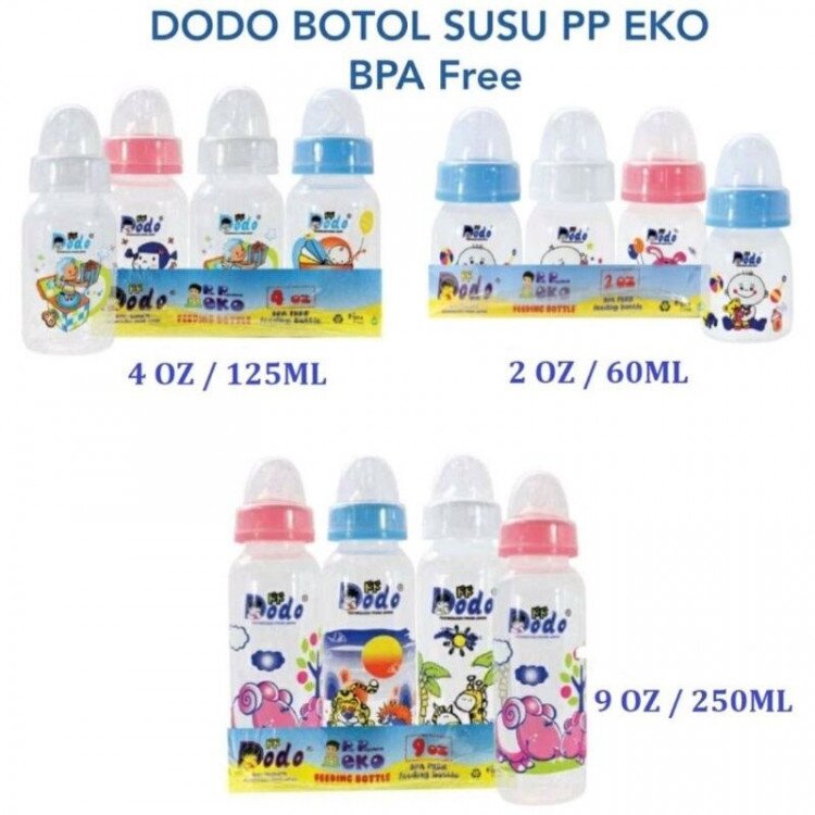 Paket Hemat 3pcs Botol Susu Dodo 250ml / 125ml / 60ml / Dot Bayi Reguler Nipple / Dot Bulat BPA Free