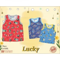 Promo Paket Baju Atasan Singlet Anak Ridges Motif Lucky 3pcs SNI