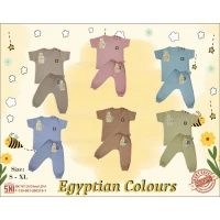 Paket Setelan Baju Piyama Bayi Ridges Polos Egyptian Colours SNI 3pcs / Baju Anak Kancing Pundak Halus dan Adem/ Baju Tidur Anak Nyaman Dipakai /