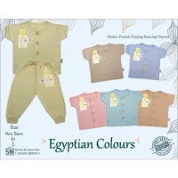 Paket Setelan Baju Bayi Pendek Panjang Kancing Depan RIDGES Polos Egyptian 3pcs Newborn - 1 tahunan SNI / Piyama Anak Adem Anak 0-1 tahunan/ Baju