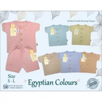 Setelan Baju Bayi Pendek Panjang Kancing Depan RIDGES Polos Egyptian Newborn - 1 tahunan SNI / Piyama Anak Adem Anak 0-1 tahunan/ Baju Santai Anak