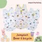 Jumpsuit Pop Buntung Ridges 3pcs / Jumper Bayi / Baju Kodok Bayi / Jumper Dalaman Bayi Bahan Adem dan Halus #1