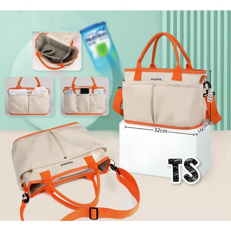 Tas Bayi / Diapers Bag / Tas Ibu / Tas Perlengkapan Bayi (BIRU / CREAM)